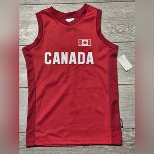 New Canada Red Unisex Kids Sleeveless Jersey.